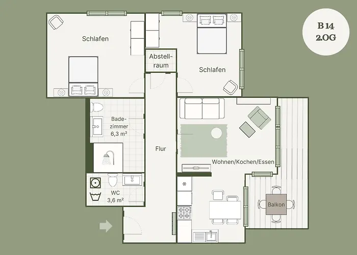 B14 Mit Südbalkon&nutzung Der Wellness-&aktivbereiche Im Pine Hill